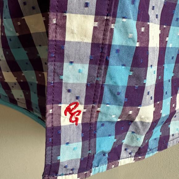 Robert Graham Classic Fit Plaid Short Sleeve Button Up Shirt M - Picture 5 of 11